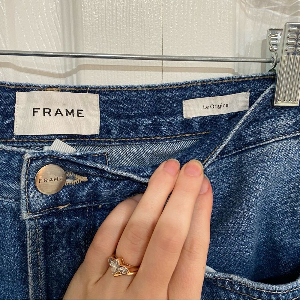 FRAME Denim Le Original Kessler Rips High rise Straight Leg sz 28 - Picture 10 of 13